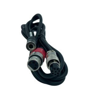 Mic cable with 4 pin adapter to 8 pin adapter and included PTT adapter.