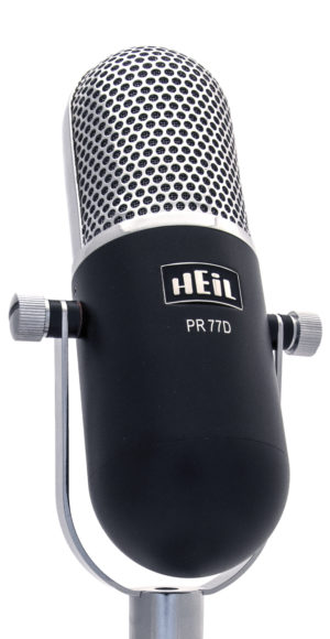 Black and chrome pill style microphone.